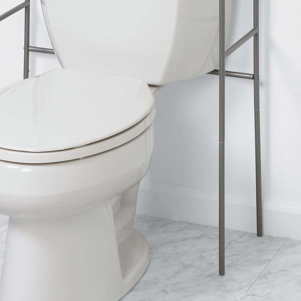 Zenith Over the Toilet Freestanding Spacesaver Satin Nickel Steel