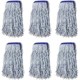 KLEEN HANDLER Nano Microbial Cut End Finish Mop 1.25 in. Universal Headband Blue (Pack of 6) BLKH-ES-NMFM-1WBL