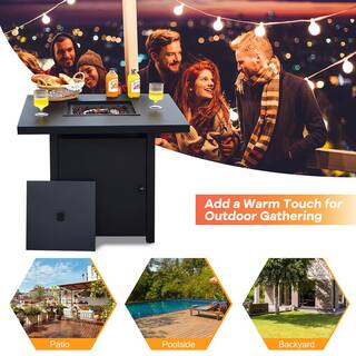 Costway 32 in. Outdoor Steel Patio Fire Pit Table Propane Black Heater 40000 BTU with CSA Certification NP10164