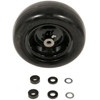 Arnold Universal 11 in. x 4 in. Smooth Tread Black Rim Flat Free Wheel Assembly for Zero-Turn Mowers w34 in. or 58 in. Axles 490-325-0061