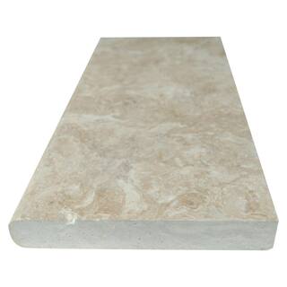 MSI Tuscany Beige 2 in. x 12 in. x 24 in. Travertine Pool Coping (15 Pieces30 sq. ft.Pallet) LCOPTBEI1224HUFBR