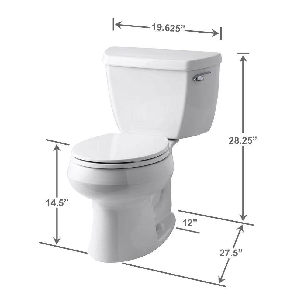 KOHLER Wellworth Classic Complete Solution 2-Piece 1.28 GPF Single Flush Round Toilet in White Seat Included (9-Pack) K-11464-9-0