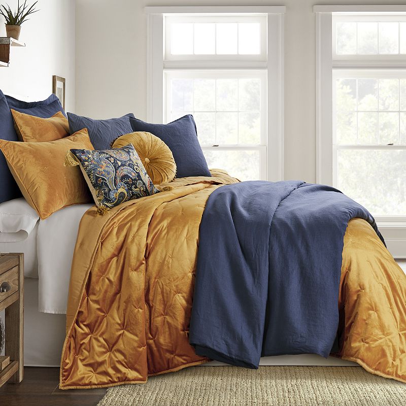 Levtex Home Birch Hill Calabria Velvet Ochre Quilt or Shams