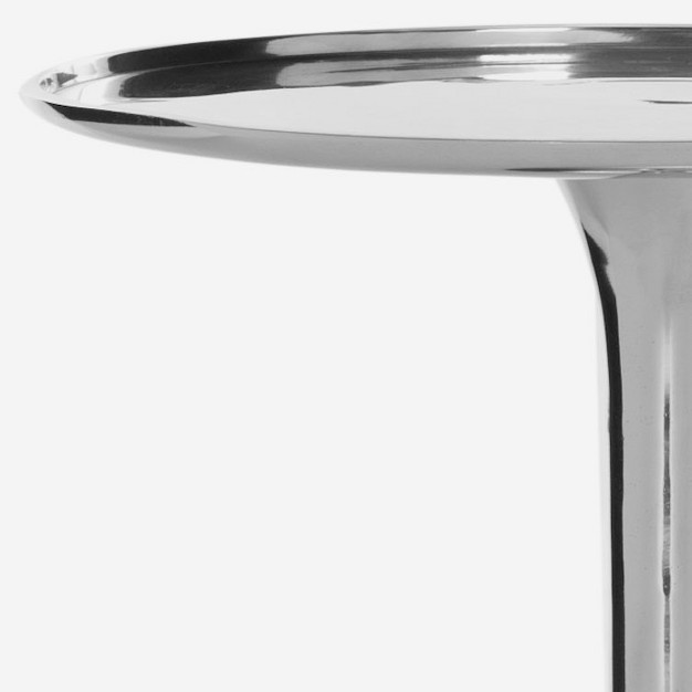 Platina Round Top Sleek Table Silver Safavieh