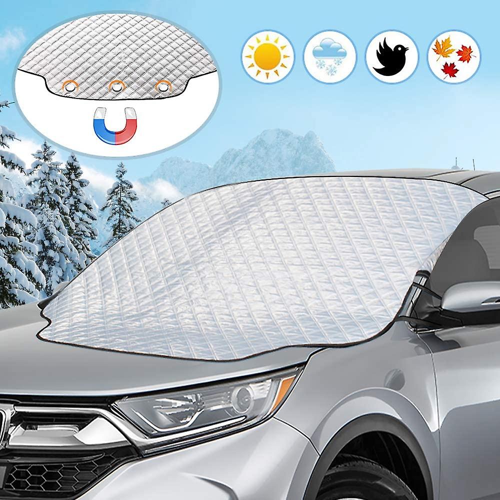 Car Windscreen Cover， Magnetic Folding Windscreen Cover， Universal Windshield Cover， Anti Frost And Snow， Rain， Uv， Dust - 183 X 116 Cm