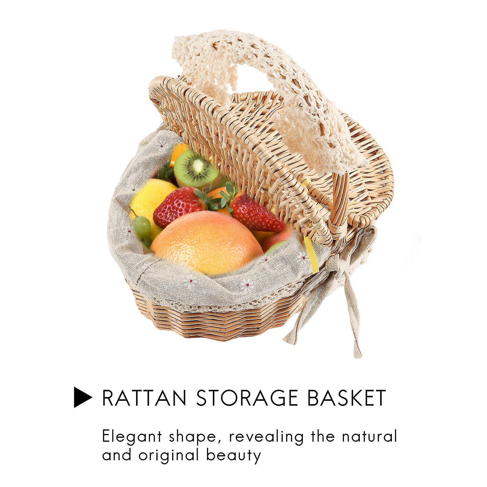 Hand Made Wicker Basket Wicker Camping Picnic Basket Shopping Storage Hamper And Wooden Wicker Picn