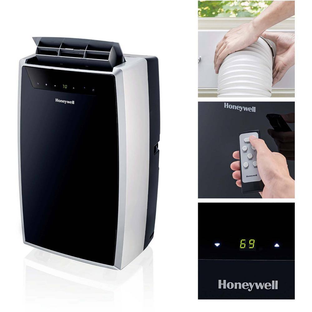 Honeywell 14000 BTU (10000 BTU DOE) Portable Air Conditioner with Dehumidifier in Black and Silver MN4CFS0