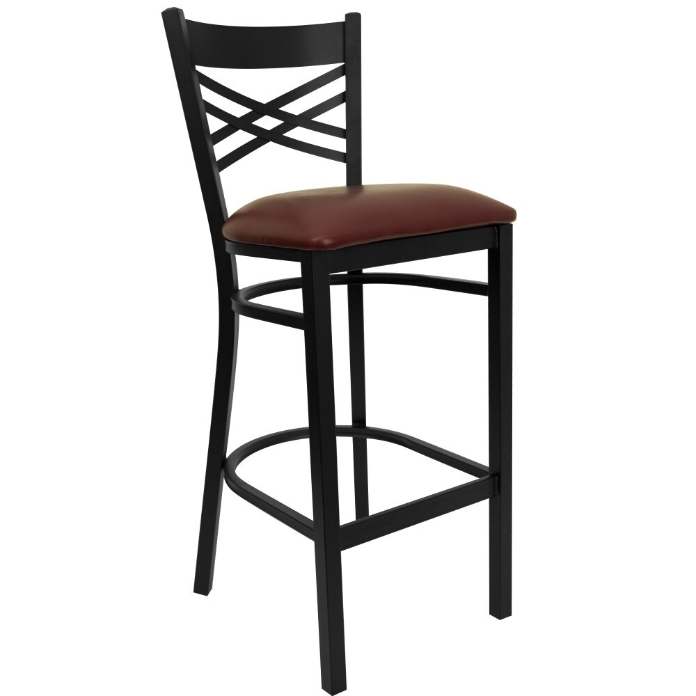 2 Pack ''X'' Back Metal Restaurant Barstool   17\