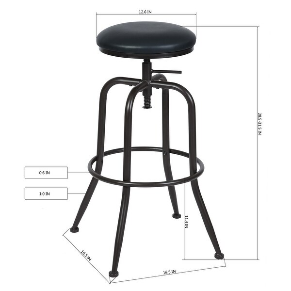 Homylin Faux Leather Adjustable Height Bar Stool(Set of 2)