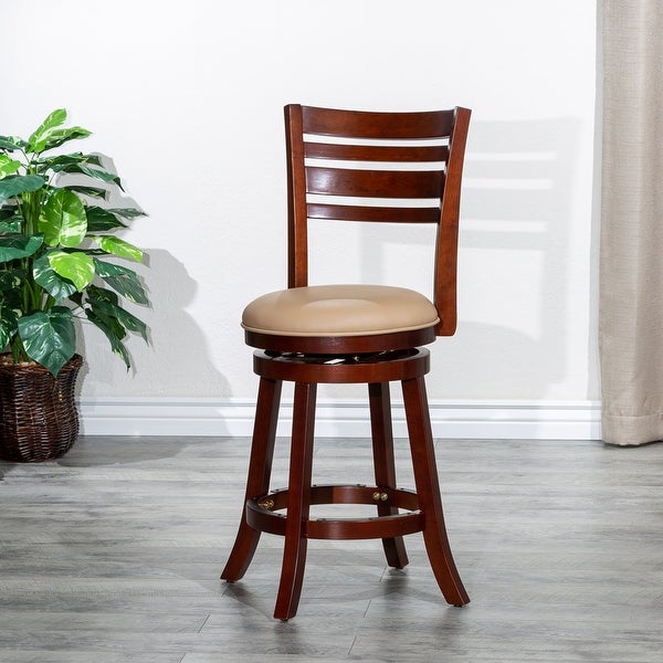 DTY Indoor Living Granby 4-Slat Back Swivel Stool