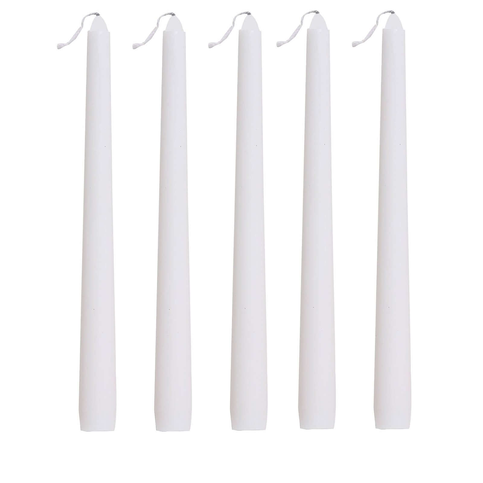 12 Pack White Premium Wax Taper Candles, Unscented Candles 10