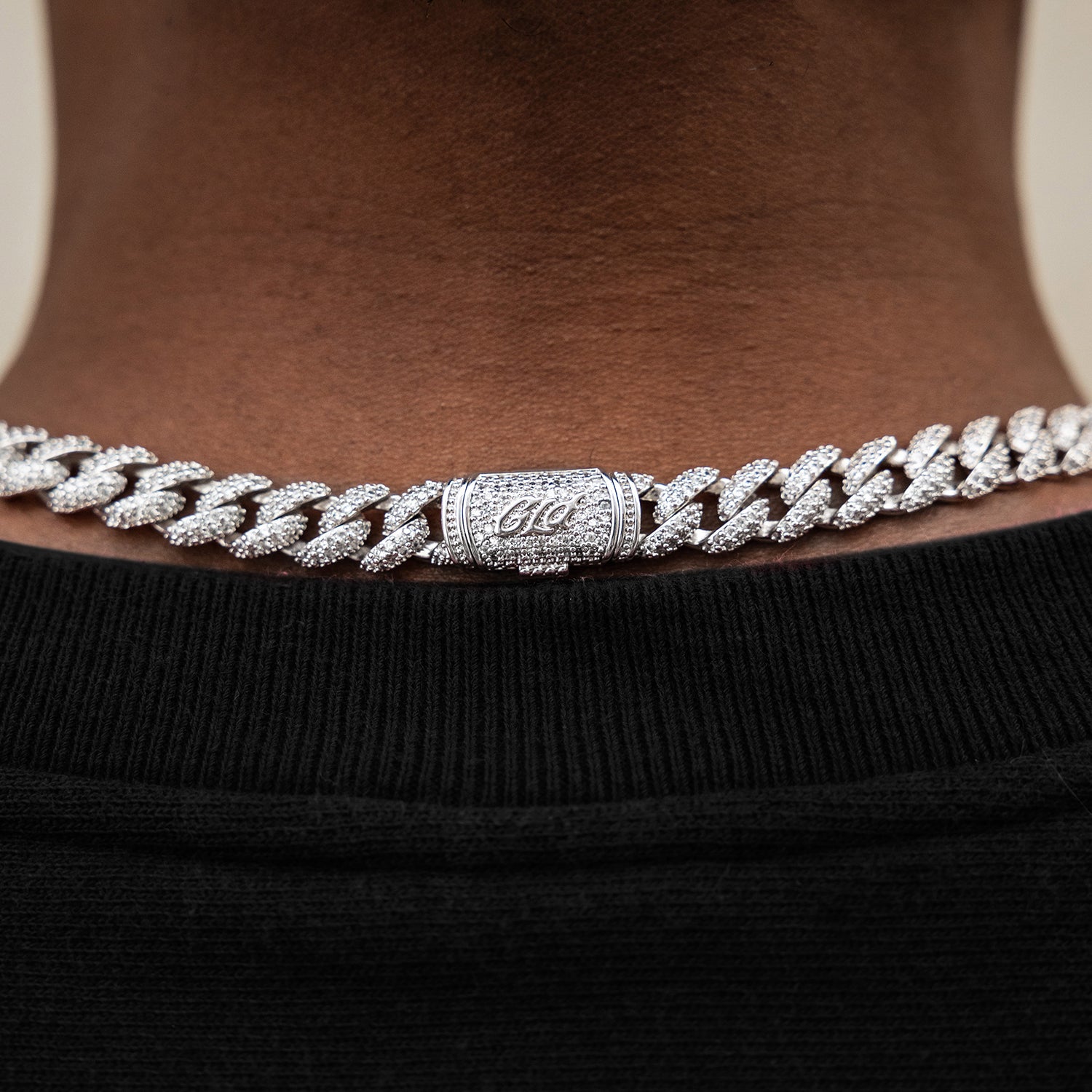 Diamond Cuban Chain in White Gold - 8.5mm