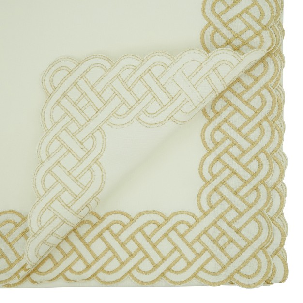 Saro Lifestyle Tablecloth With Braid Embroidered Design