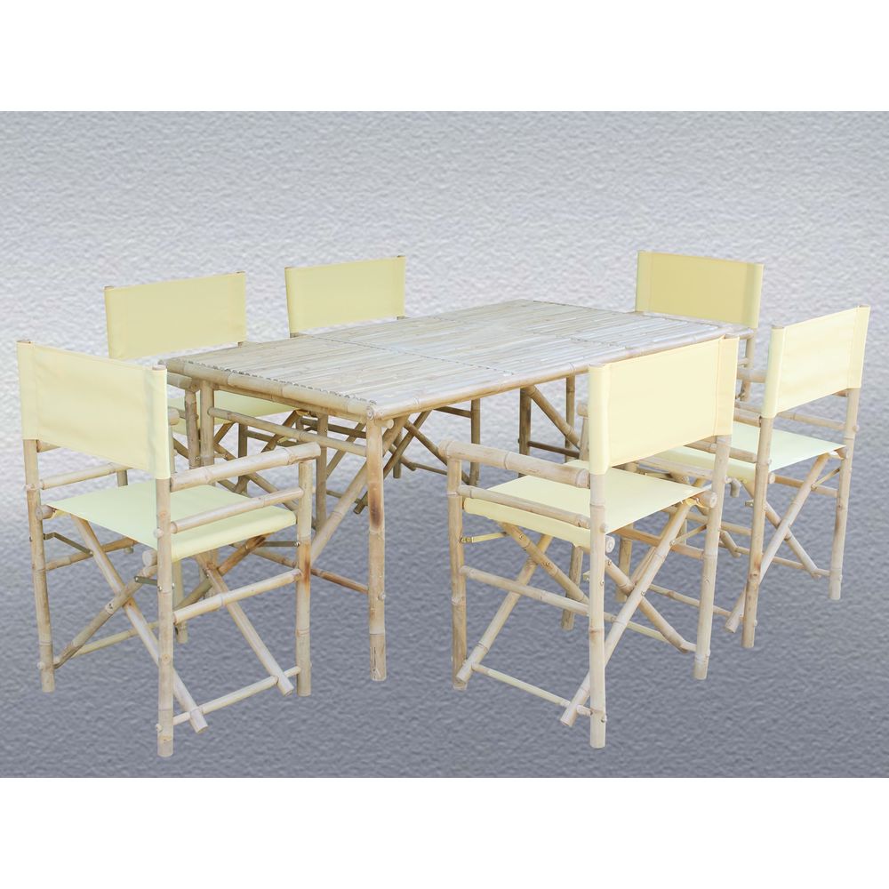 Set of 6 Director Chairs and Rectangular Table Dining