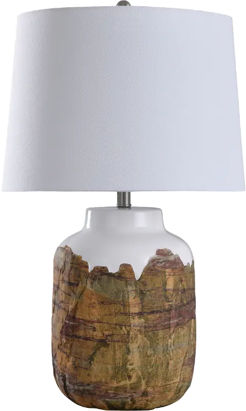 Rustic Earth Tone Textured Ceramic Table Lamp - Canyon