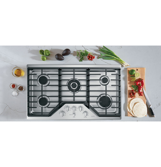 GE Cafe CGP95362MS1 36Inch Builtin Gas Cooktop In Stainless Steel