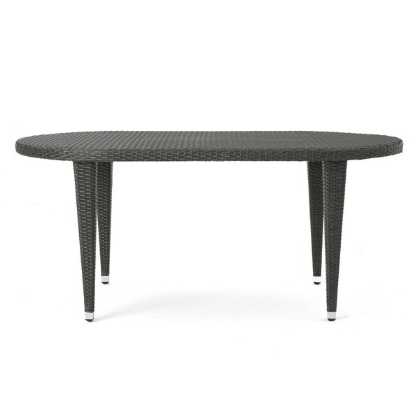 Dominica Outdoor Oval Wicker 69inch Wicker Dining Table by Christopher Knight Home