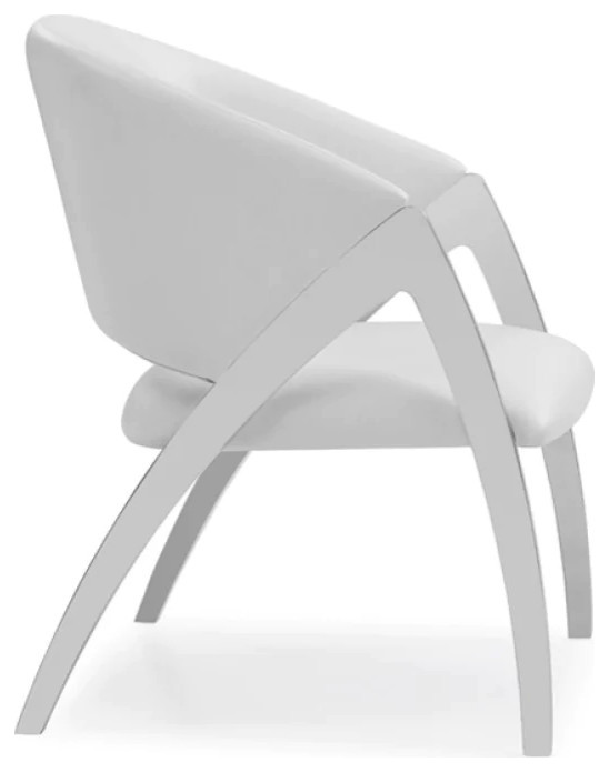 Evie Modern White Leatherette Accent Chair   Contemporary   Armchairs And Accent Chairs   by V.S.D Furniture  Houzz