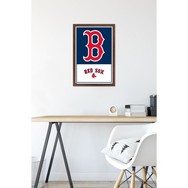 Trends International Mlb Boston Red Sox Logo 22 Framed Wall Poster Prints