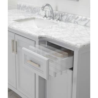 Home Decorators Collection Sassy 60 in. W x 22 in. D Vanity in Dove Gray with Marble Vanity Top in White with White Sink Sassy 60G