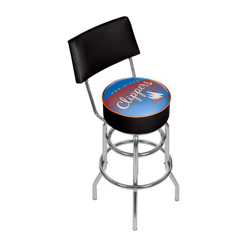 San Diego Clippers Hardwood Classics Padded Swivel Bar Stool with Back