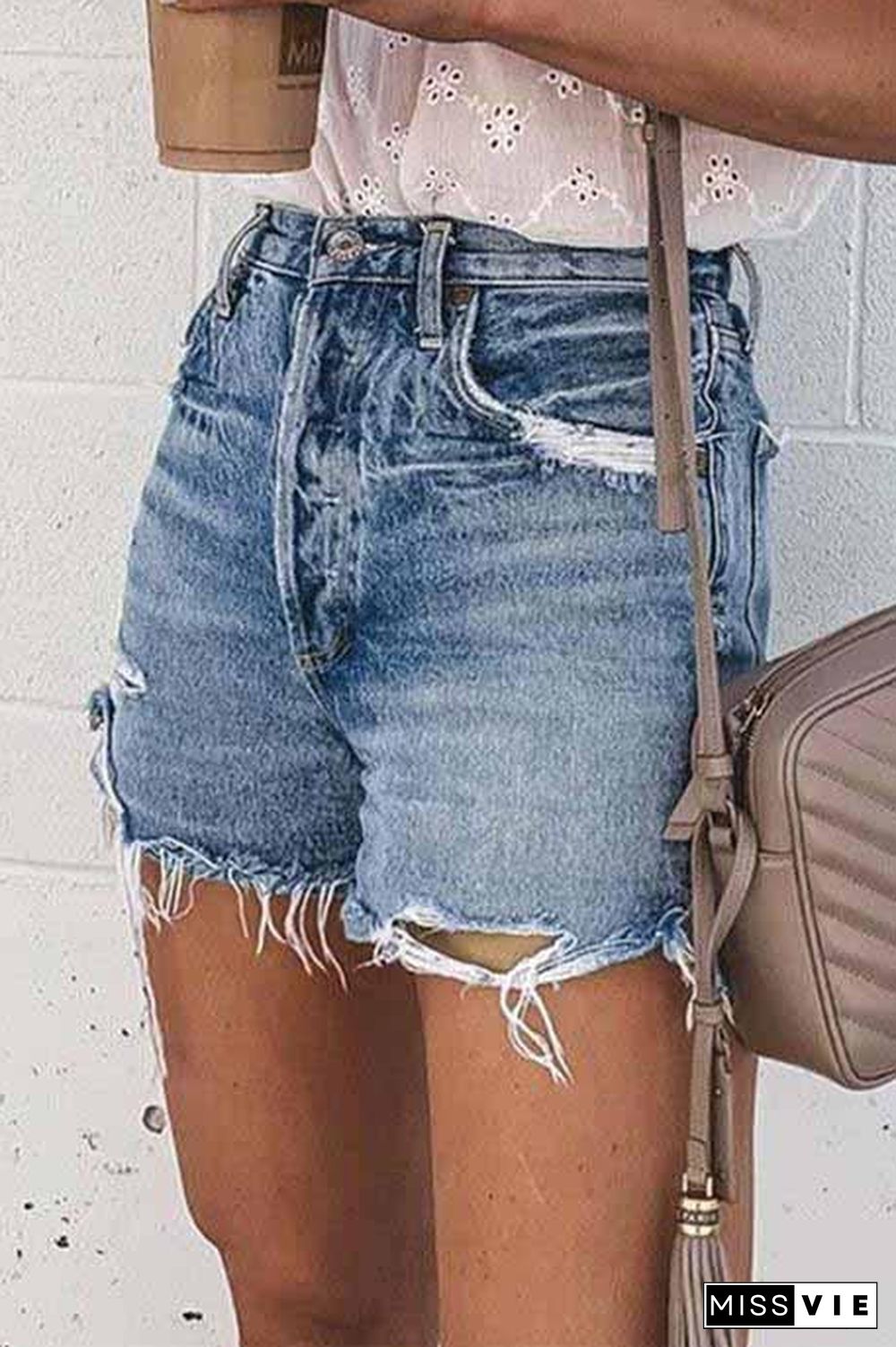 Casual Bibbed Jeans Shorts