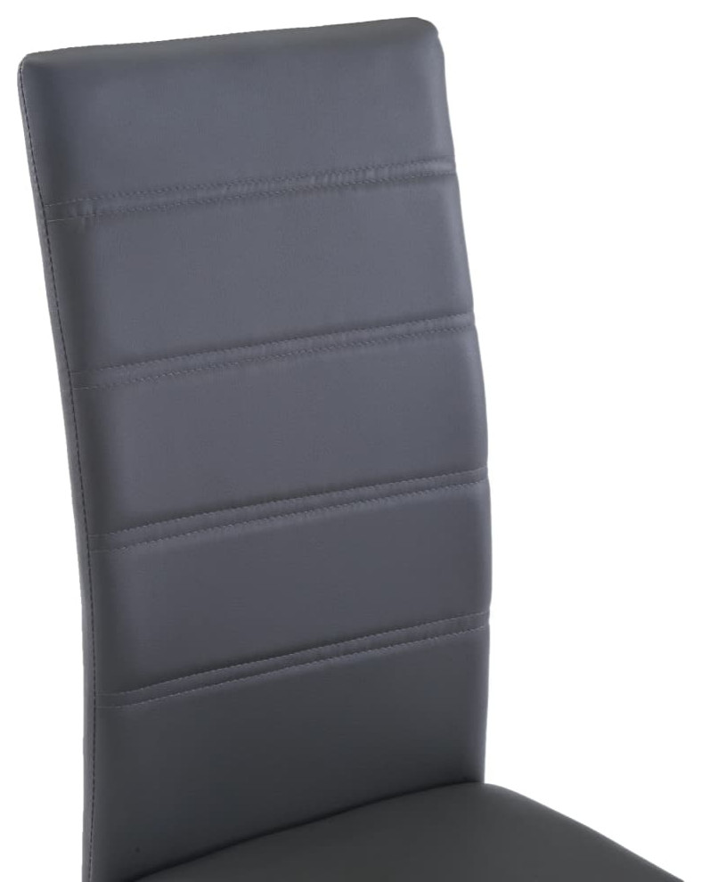 vidaXL Dining Chair 4 Pcs Cantilever Dining Side Chair Brown Faux Leather   Contemporary   Dining Chairs   by vidaXL LLC  Houzz