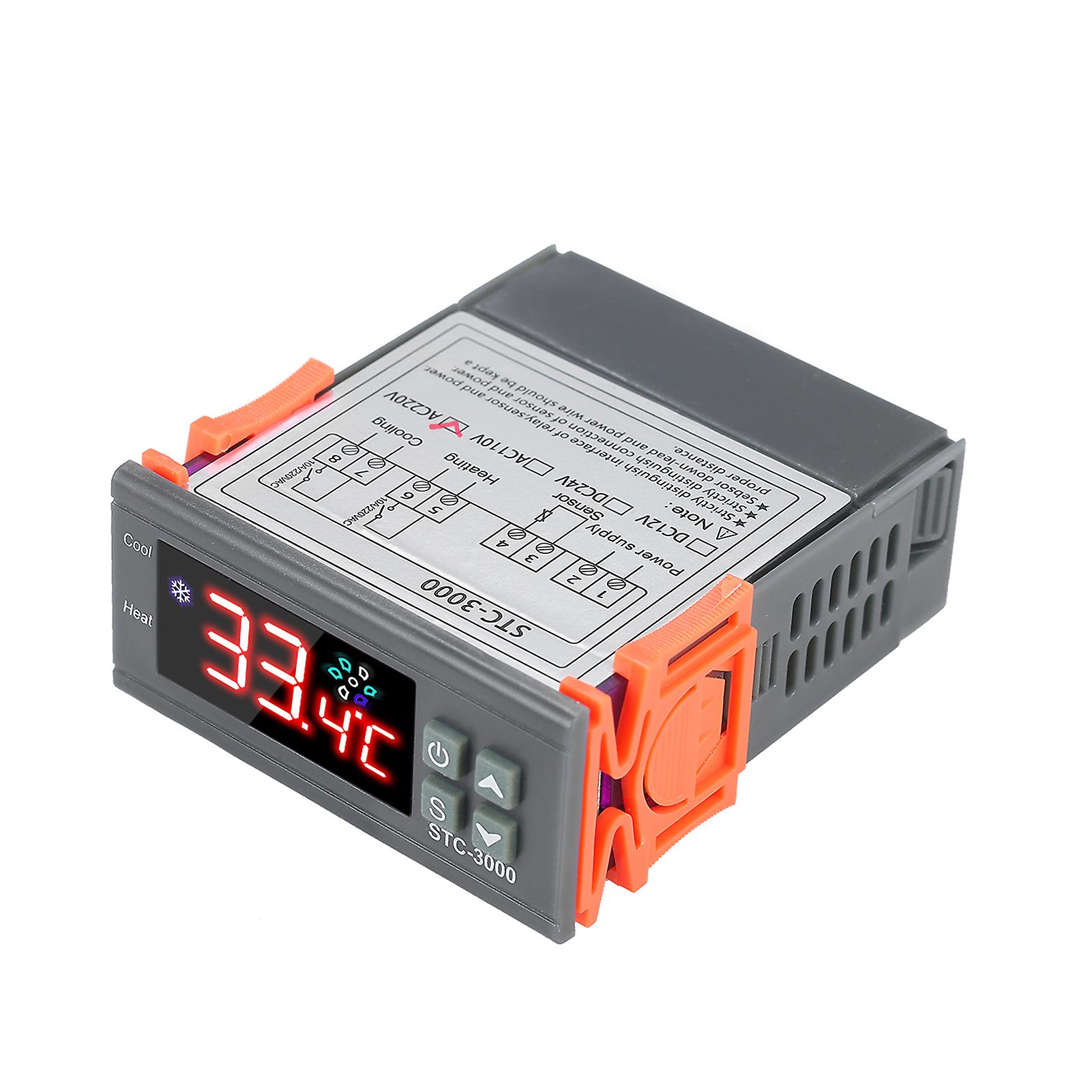 Stc-3000 Microcomputer Temperature Controller 110-220v Digital Thermoregulator With Ntc Probe Cool Heat Sensor