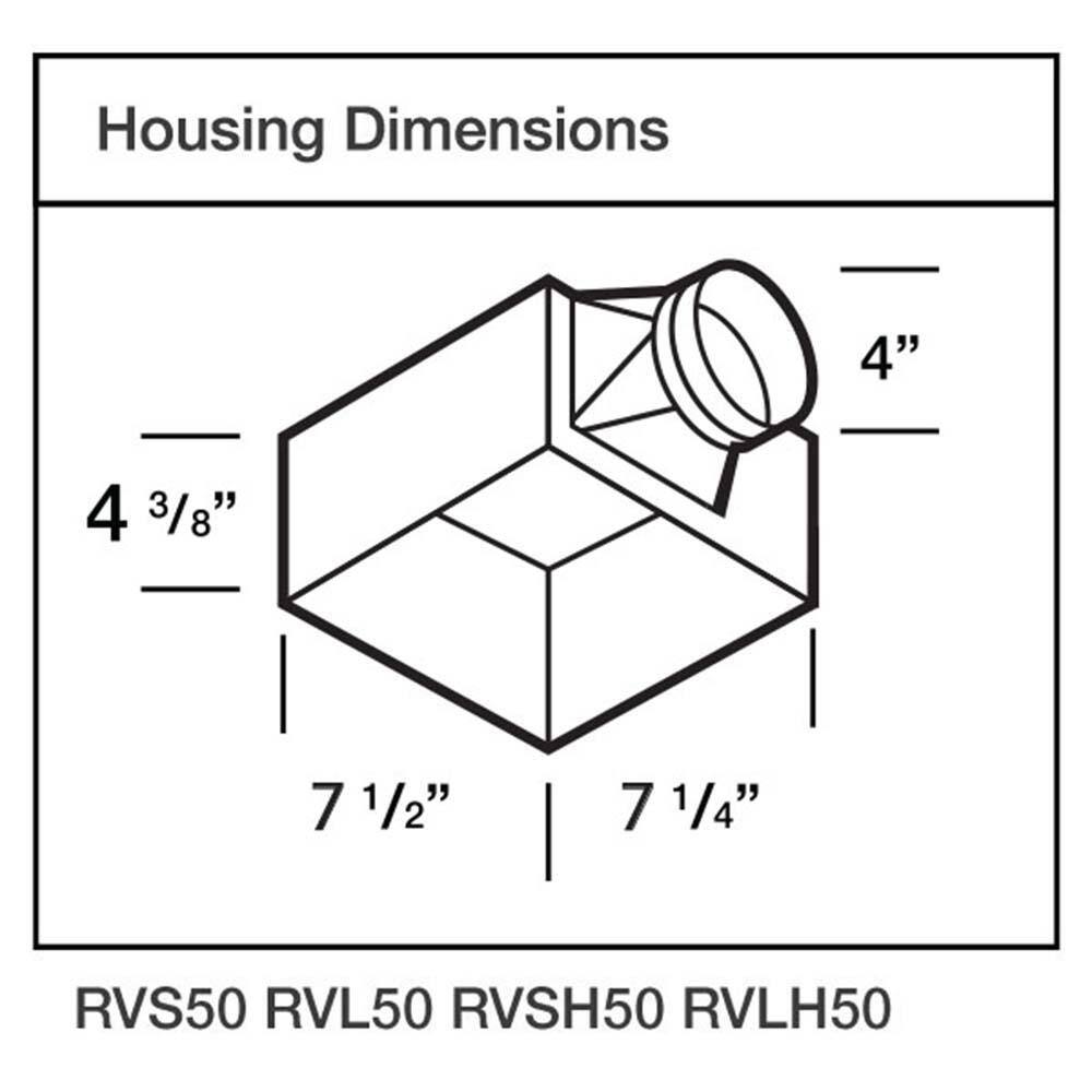 ReVent 50 CFM CeilingWall Mount Quiet Easy Roomside Installation BathroomBath Exhaust Fan with Humidity Sensing ENERGY STAR RVSH50