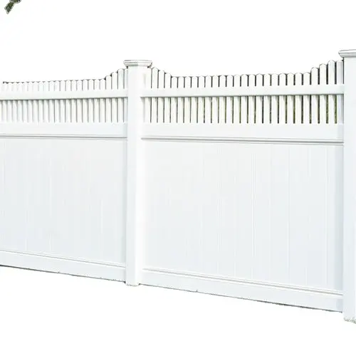 Anti climb fence pvc vinyl privacy with top picket fence panels outdoor