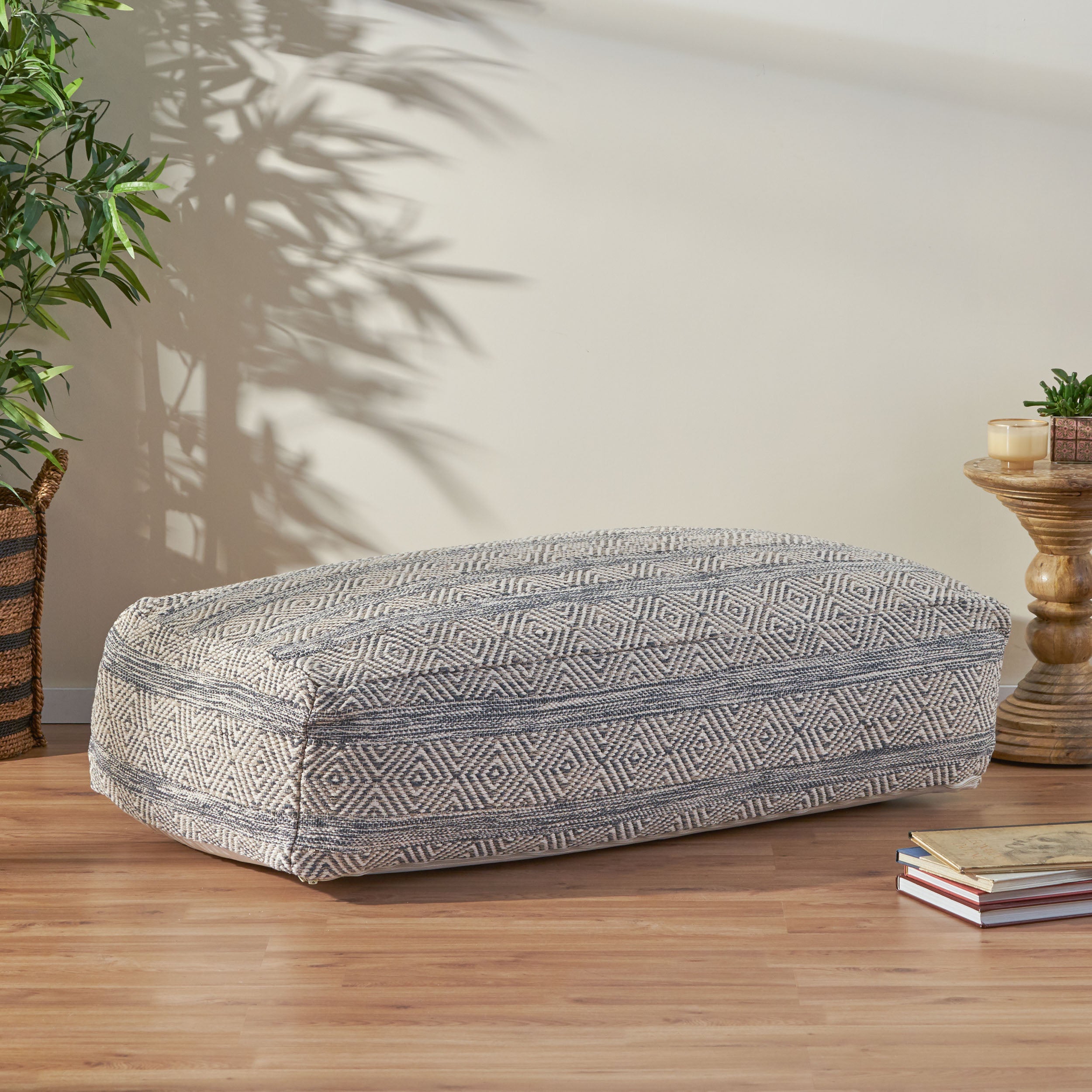 Cyria Boho Rectangular Bean Bag Ottoman