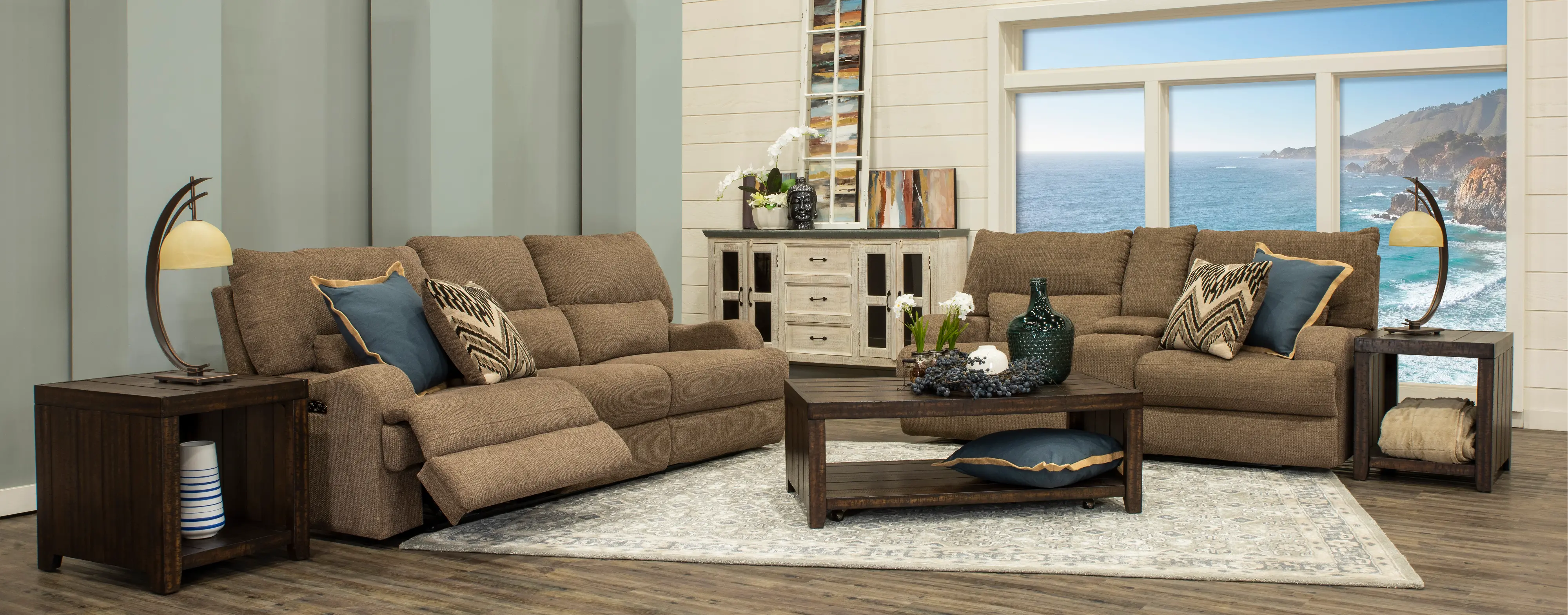 Brindle Brown 3 Piece Power Reclining Sectional