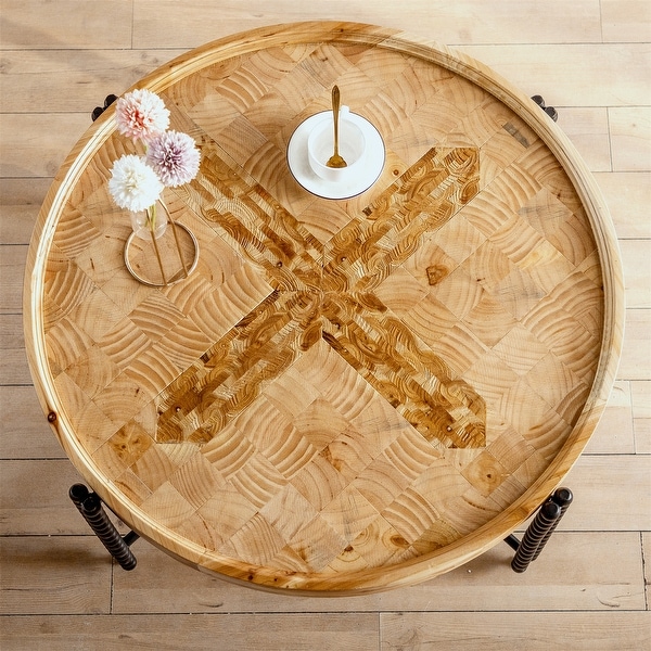 Natural Wood Coffee Table for Living Room