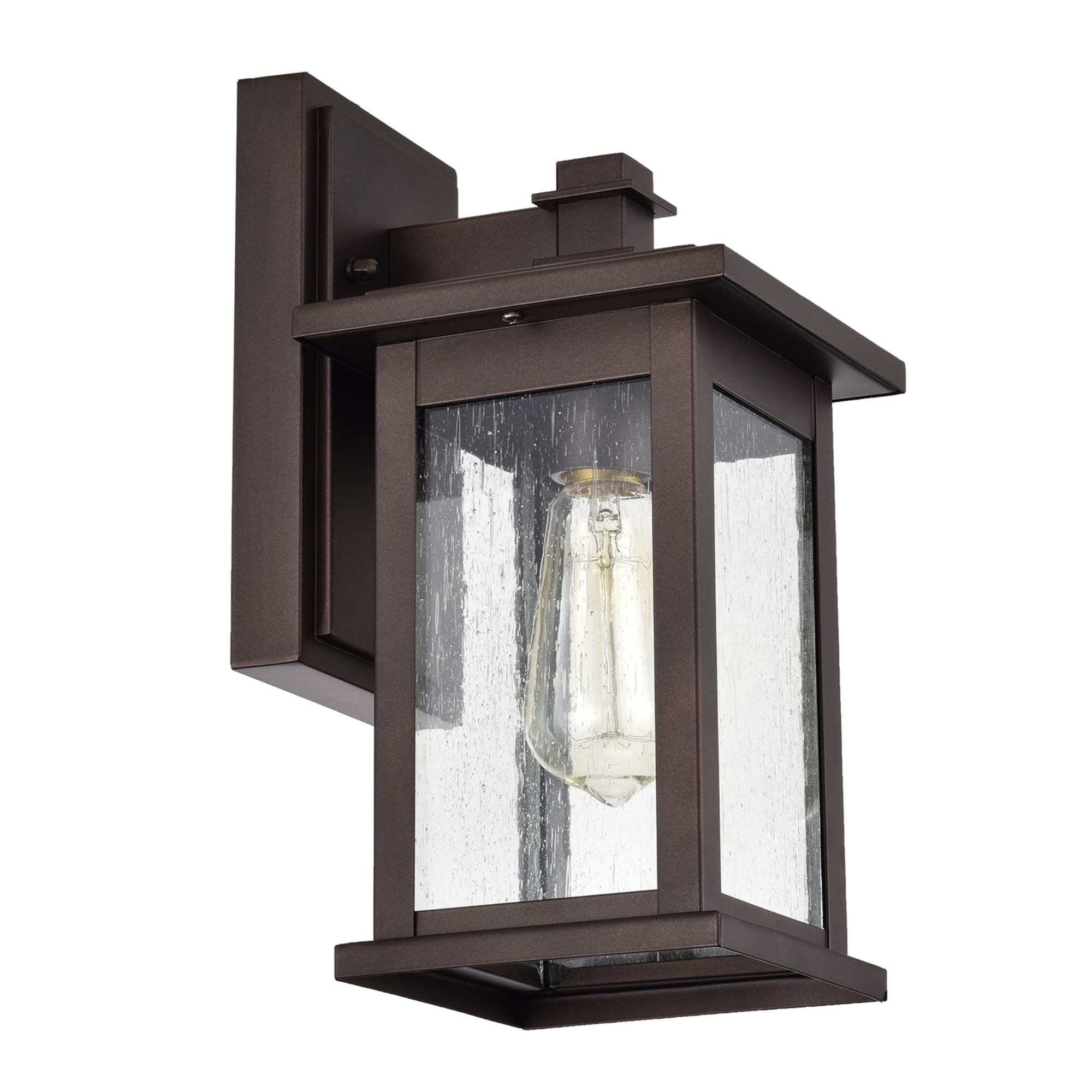 Oil Rubbed Bronze Outdoor Wall Light,Waterproof Outdoor Wall Lamps Porch Lights Wall Lantern, Wall Sconce with Seeded Glass Shade