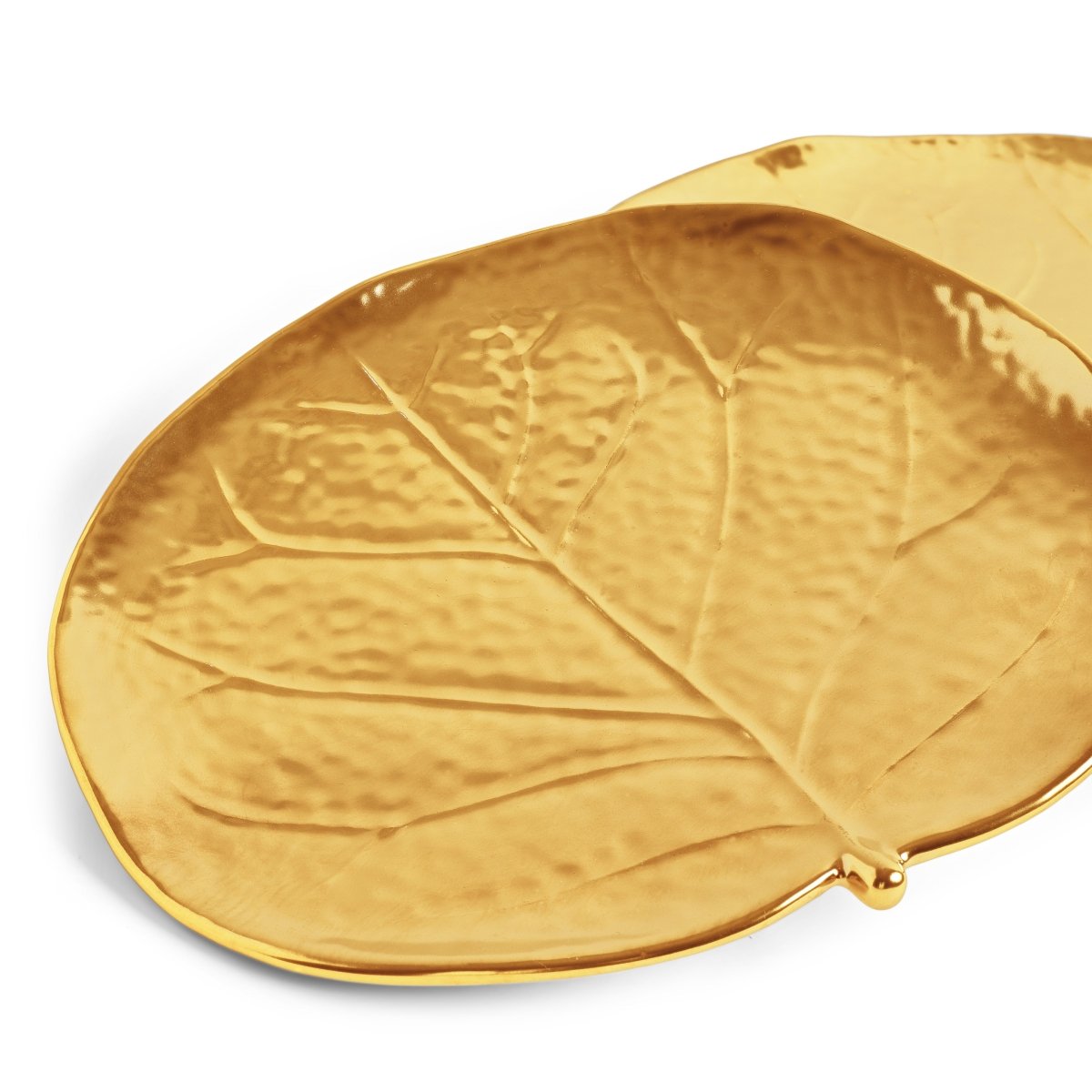 Botanical Leaf Gold Tidbit Plates Set