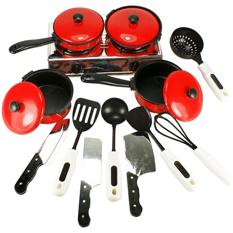 alextreme 13 Pcs Play Cooking Kit for Kids Kitchenware Set Roleplay Toddler Playhouse Game Early Education