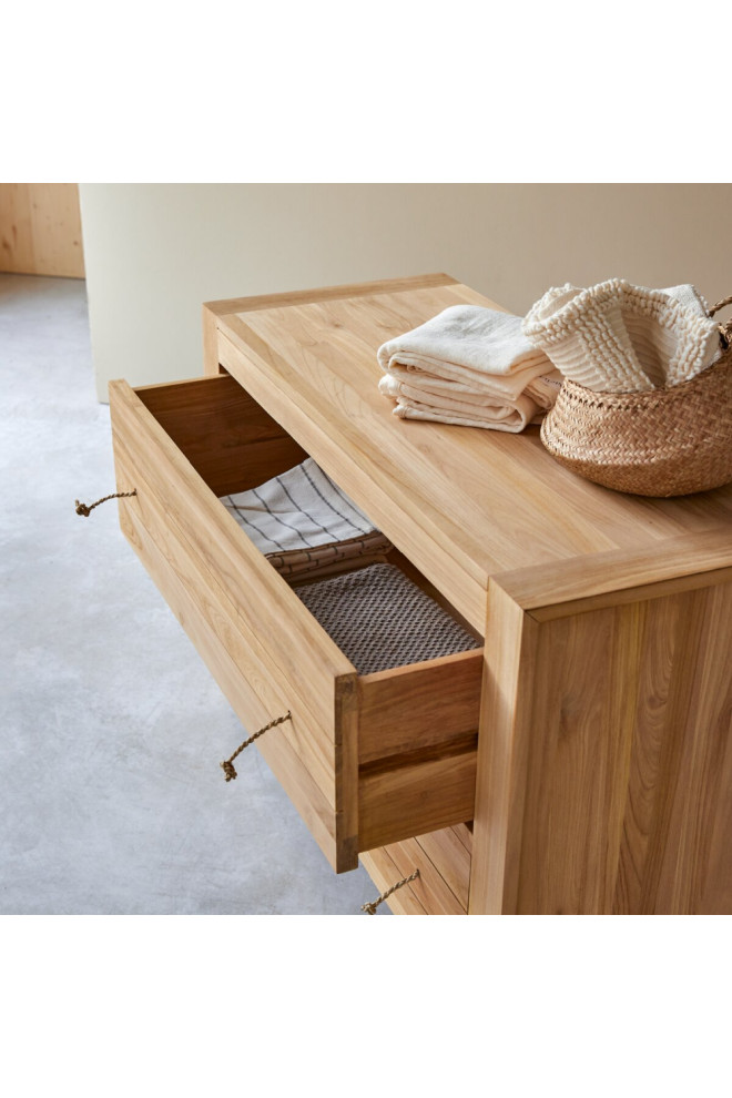 Solid Teak Chest of 2 Drawers  Tikamoon Minimalys   Transitional   Accent Chests And Cabinets   by Oroa   Distinctive Furniture  Houzz