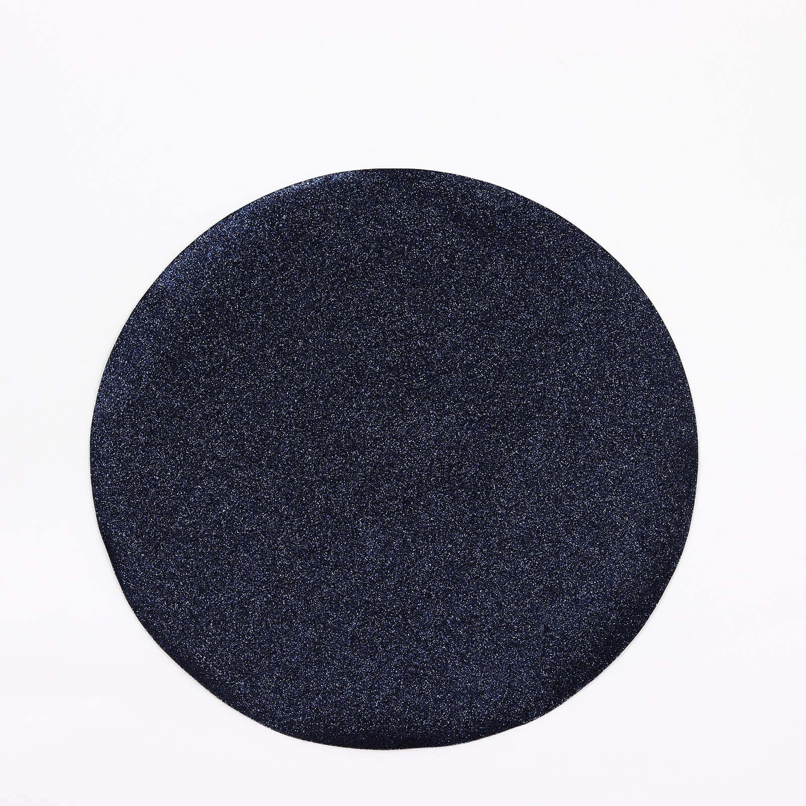 6 Pack Navy Blue Sparkle Placemats, Non Slip Decorative Round Glitter Table Mat