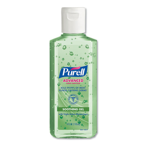 Gojo Purell Advanced Instant Hand Sanitizer with Aloe | 4 oz Flip-Cap Bottle， 24