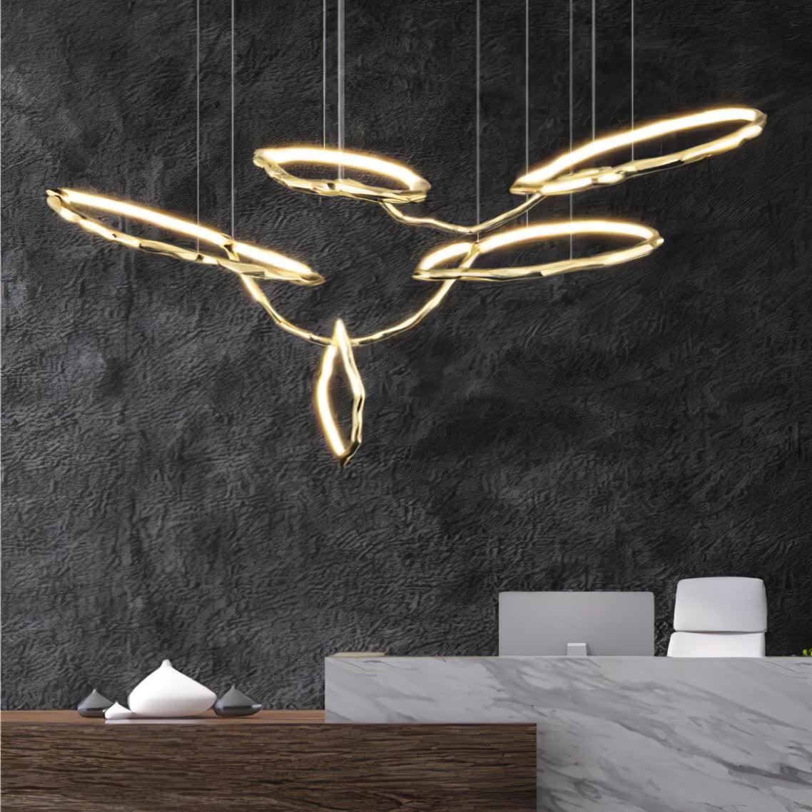 Cloud Rings Series Brass Chandelier