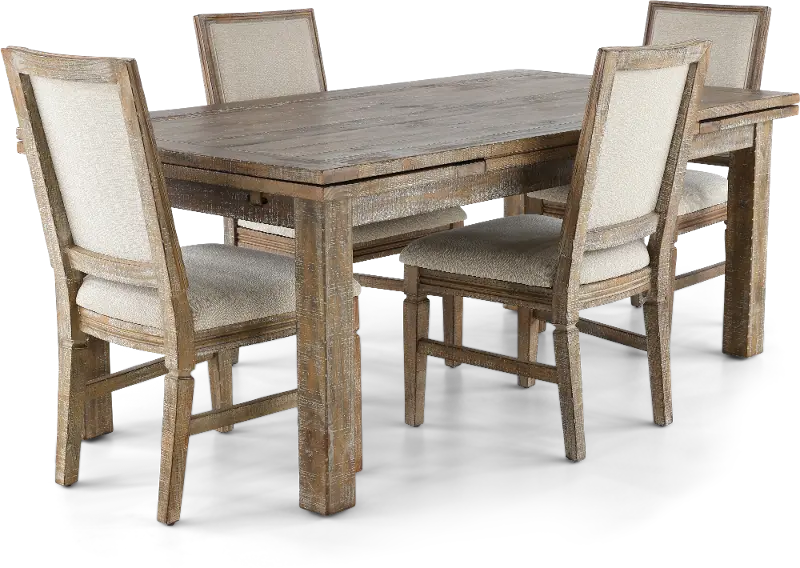 Interlude II Weathered Pine 5 Piece Dining Room Set