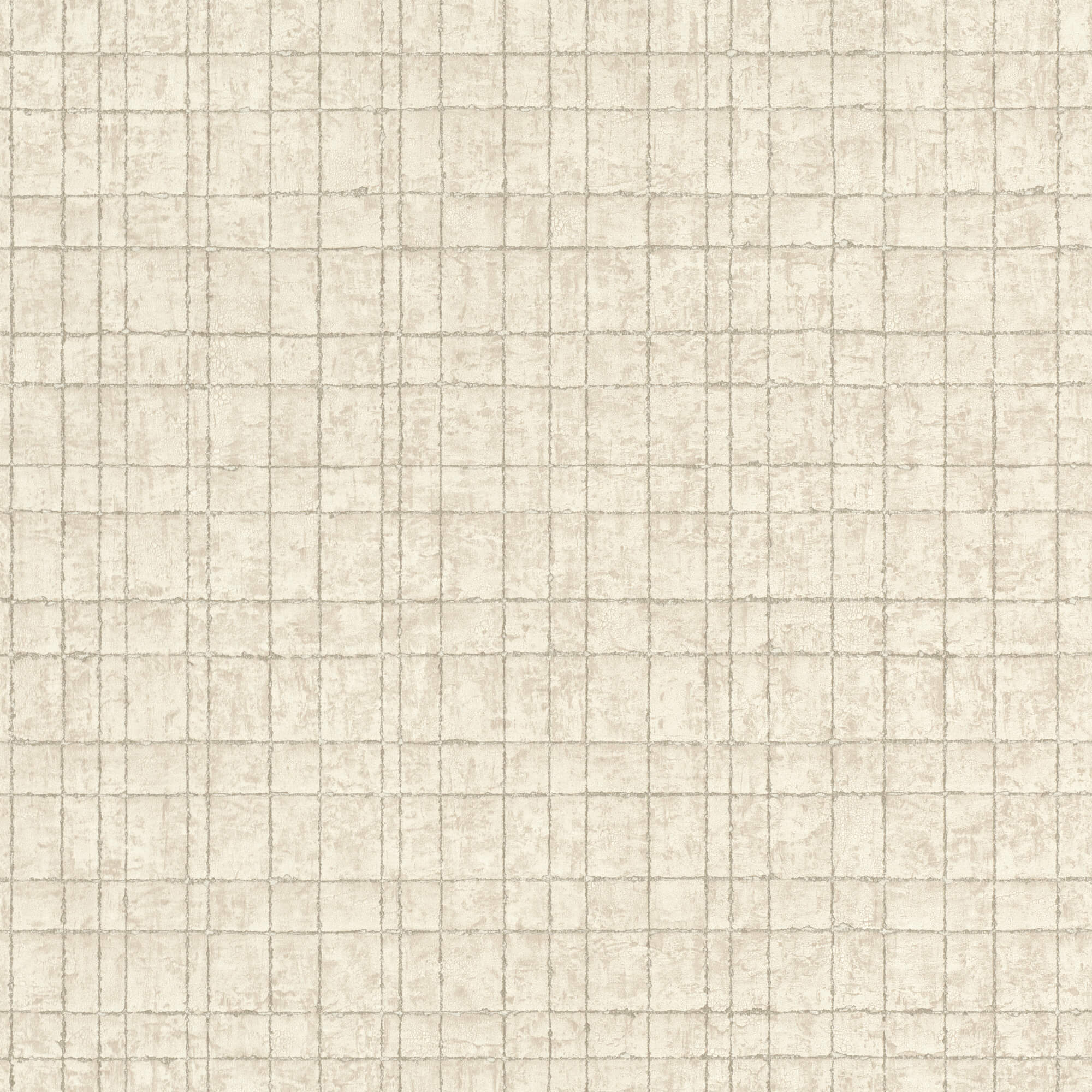 Sample Weathered Grid Cream Wallpaper