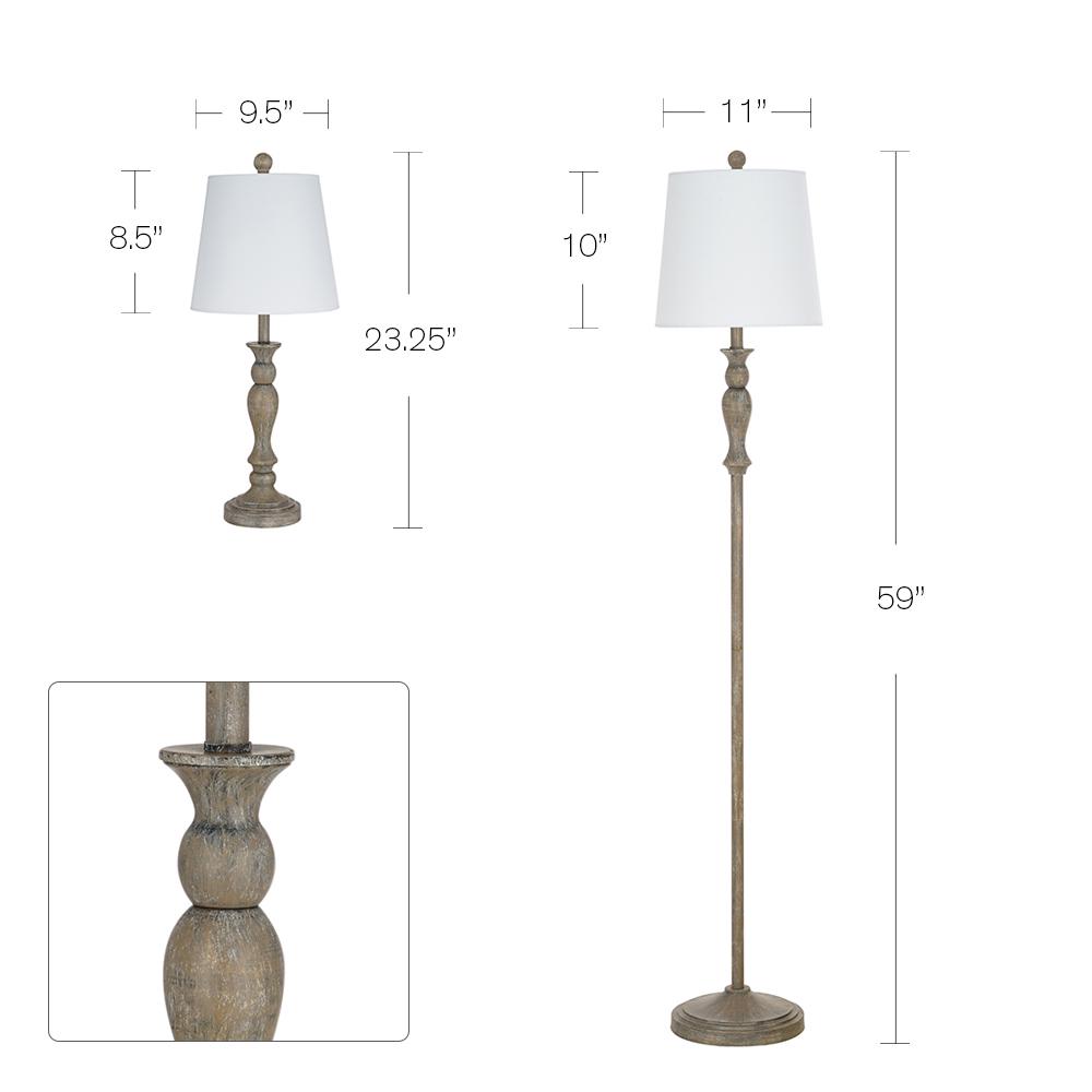 Better Homes and Gardens Modern Farmhouse 3-Pack Table and Floor Lamp Set， Wood