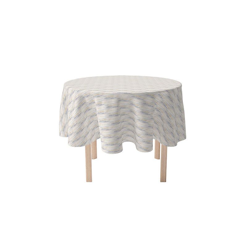 Round Tablecloth， 100% Polyester， 60 Round， Natural Brush Stroke