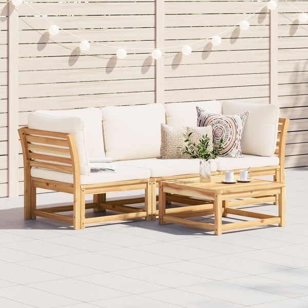 vidaXL Patio Sofa with Cushions 2Seater Outdoor Loveseat Solid Wood Acacia