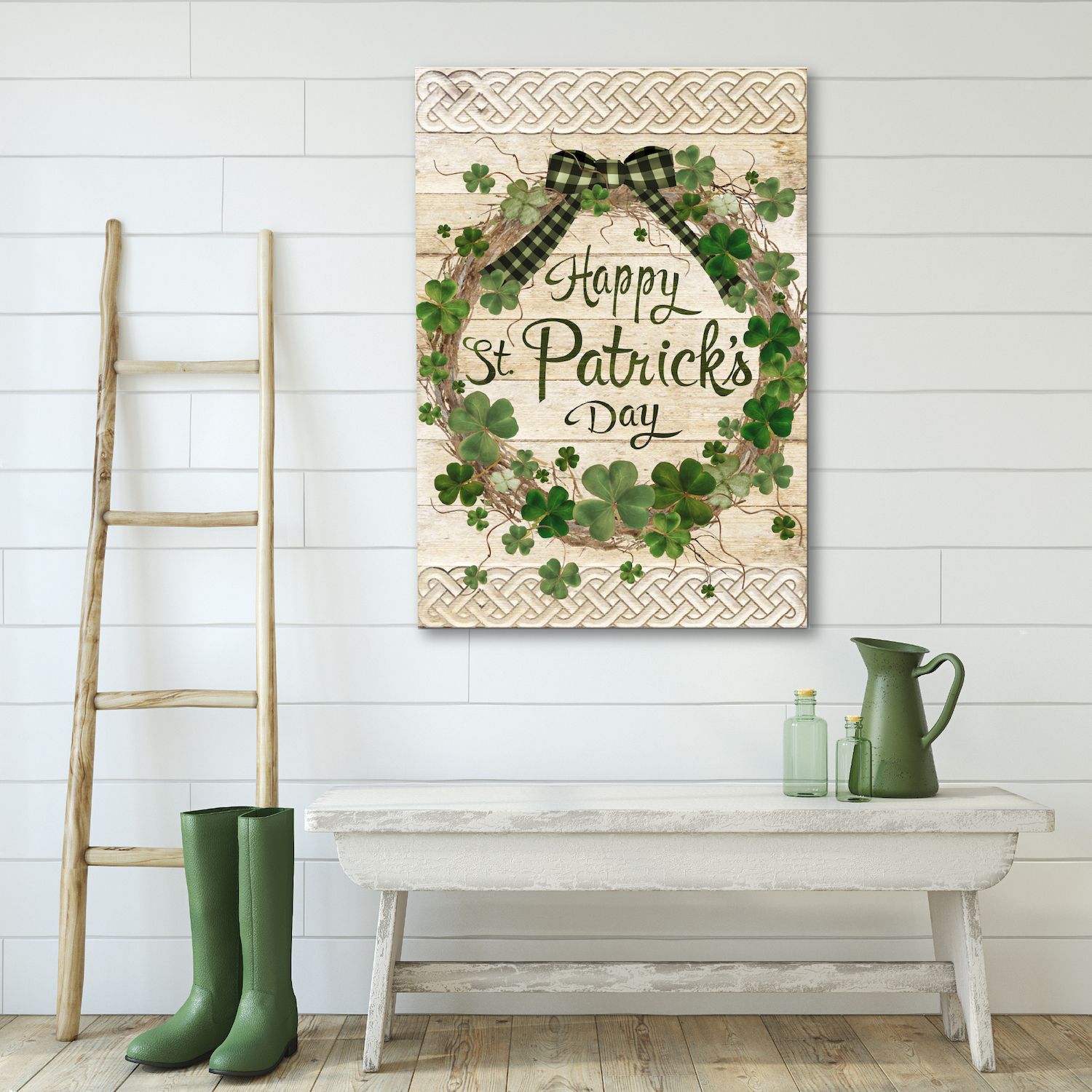 COURTSIDE MARKET St. Patrick's Wreath Canvas Wall Art