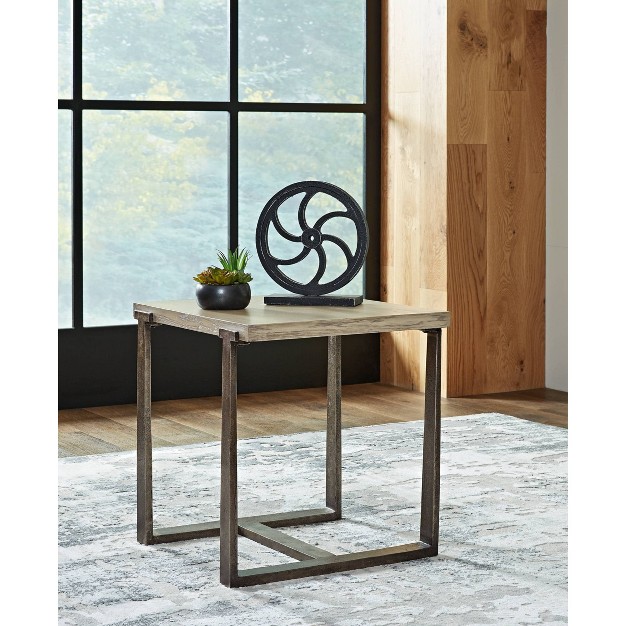 Dalenville Square End Table Black gray brown beige Signature Design By Ashley