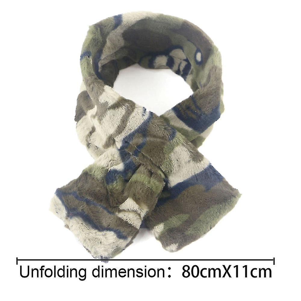 Winter Plush Thick Student Warm Scarf Camouflage Scarf