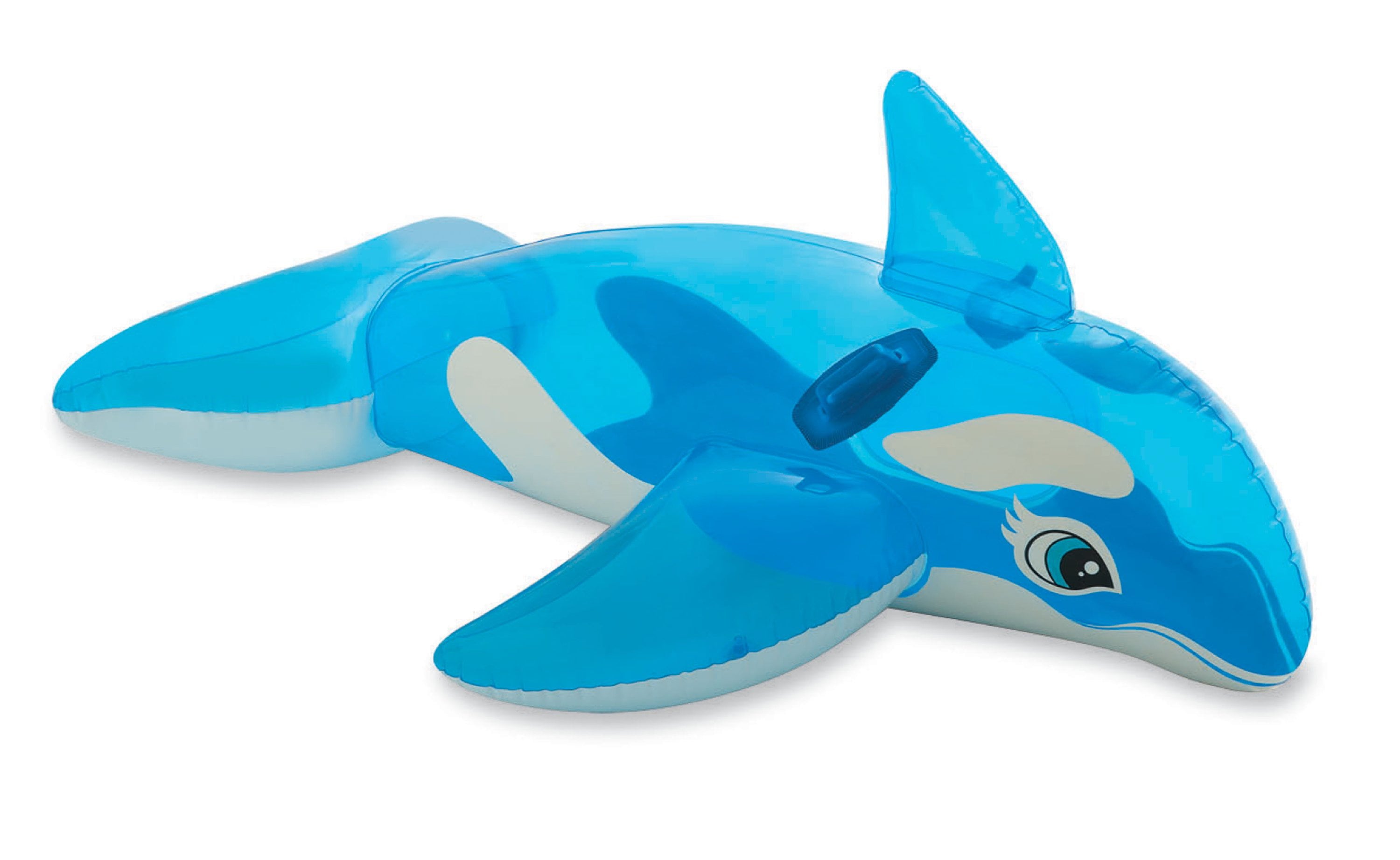 Intex Inflatable Blue Lil Whale Ride On, 60"x45", for Ages 3, Pool Float