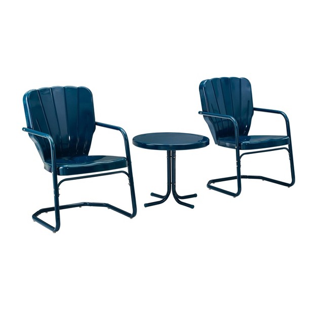 Ridgeland 3pc Outdoor Seating Set Navy Crosley